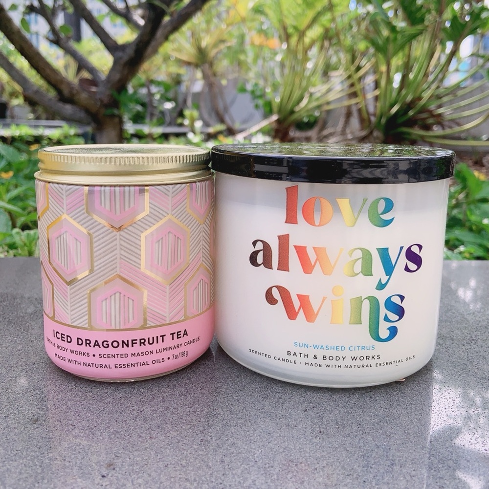 BBW Sun-Washed citrus candle & Ice Dragonfruit tea candle Bundle